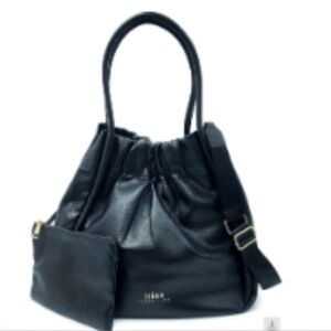 Trina Turk Black Gathered Shoulder Bag